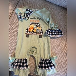 Pumpkin Patch Farm Kids One Piece - Green